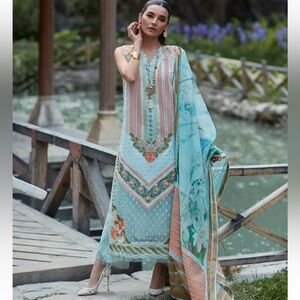 Pakistan brand Crimson  Floral Embroidered Dress 3 piece